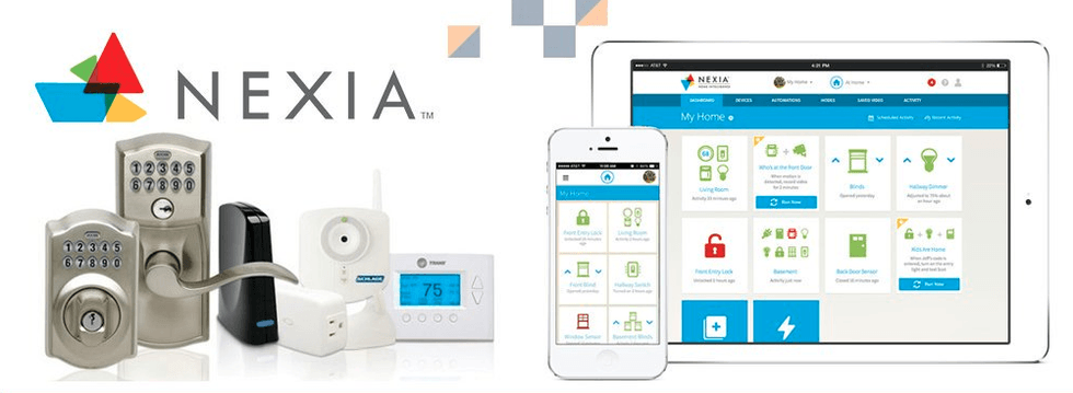 Photo of products from the Nexia smart home system