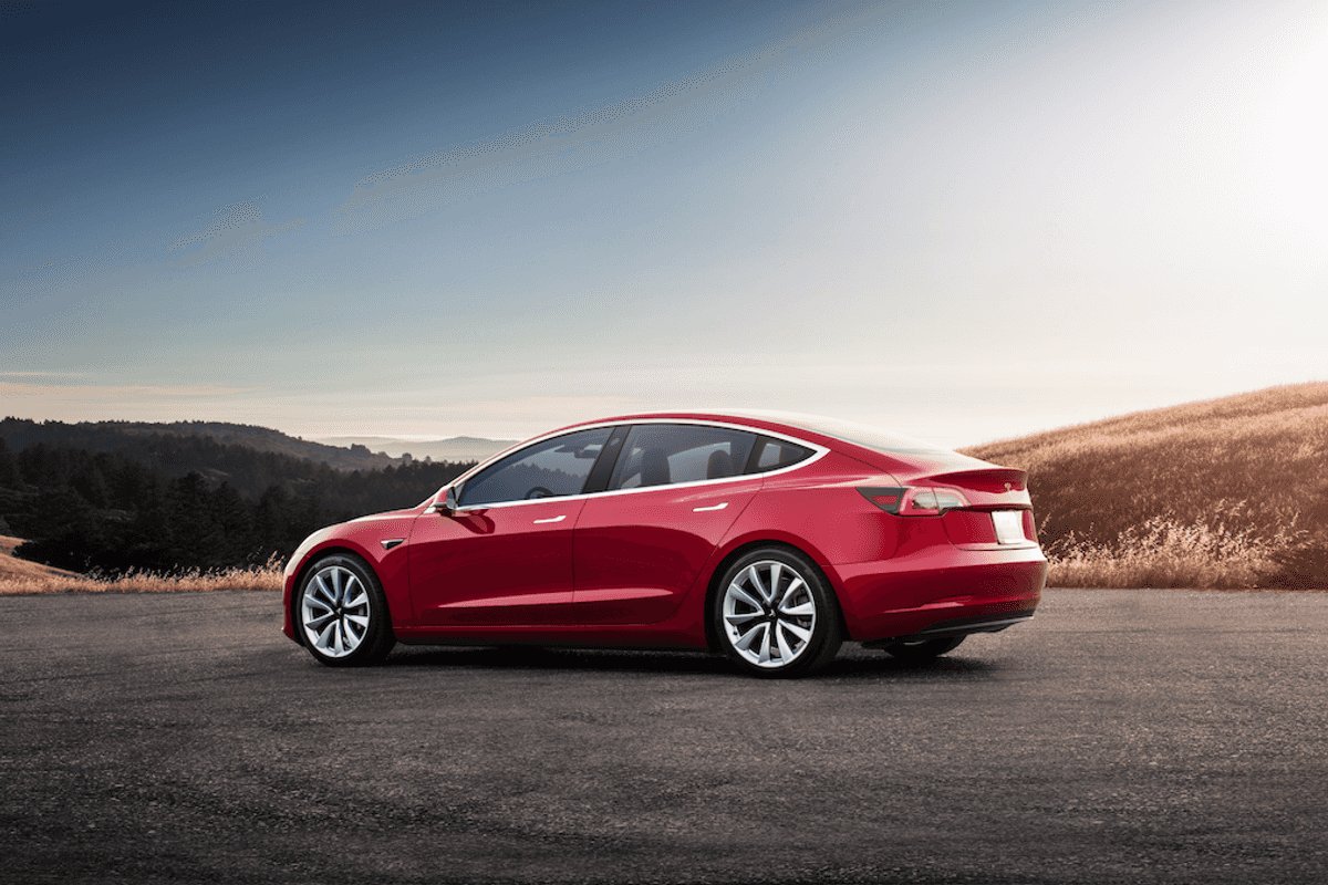 Photo of red Tesla Model 3