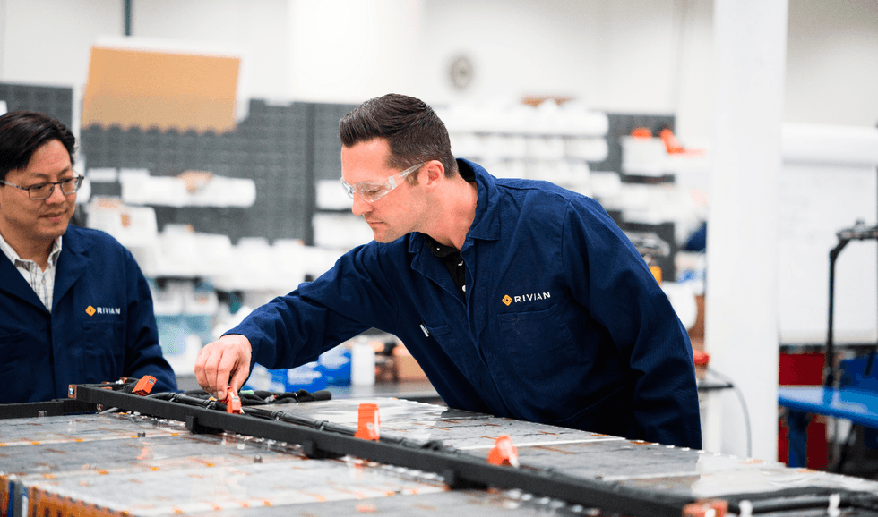 Photo of Rivian's battery facility in Irvine, CA