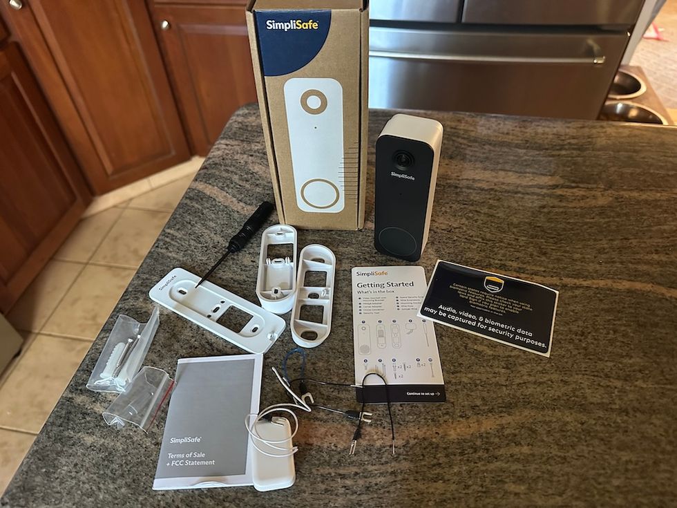 photo of SimpliSafe Video Doorbell Series 2 unboxed