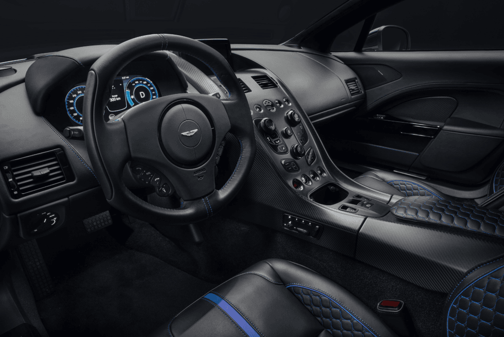 Photo of the interior of the Aston Martin Rapide E