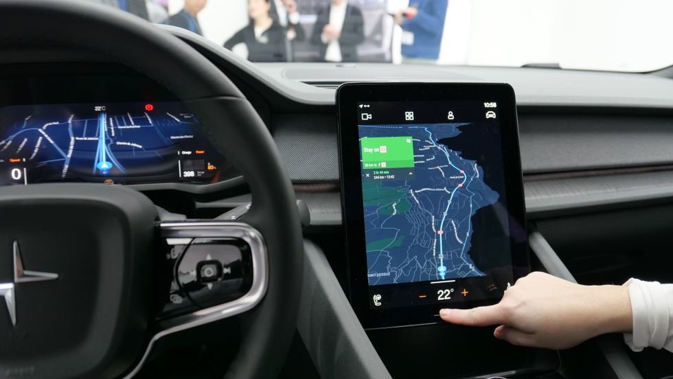 Photo of the interior of the Polestar 2 electric car