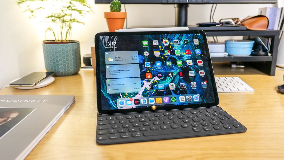 Photo of the iPad Pro running iPadOS