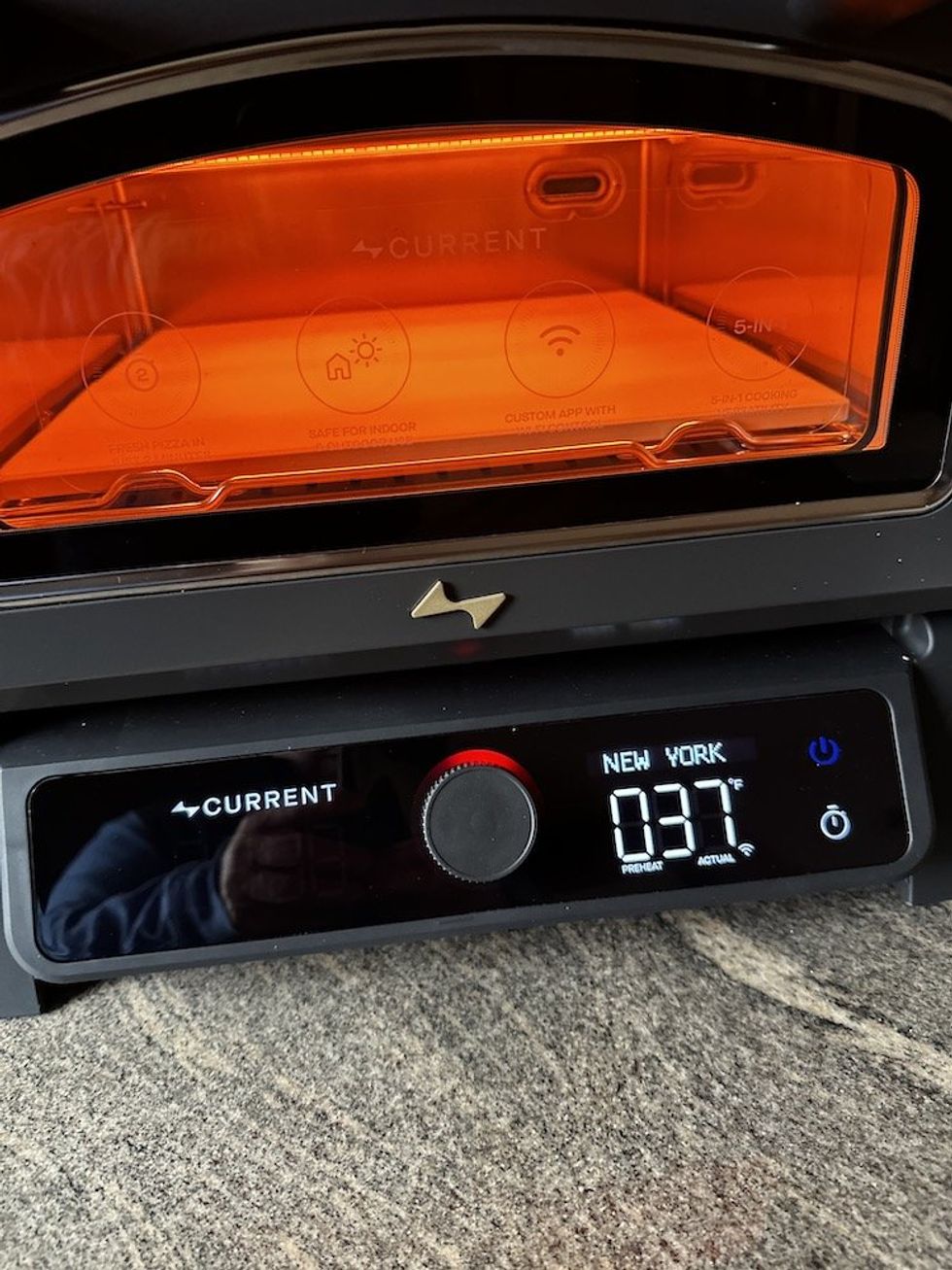 photo of the light on inside the Model P Smart Pizza Oven