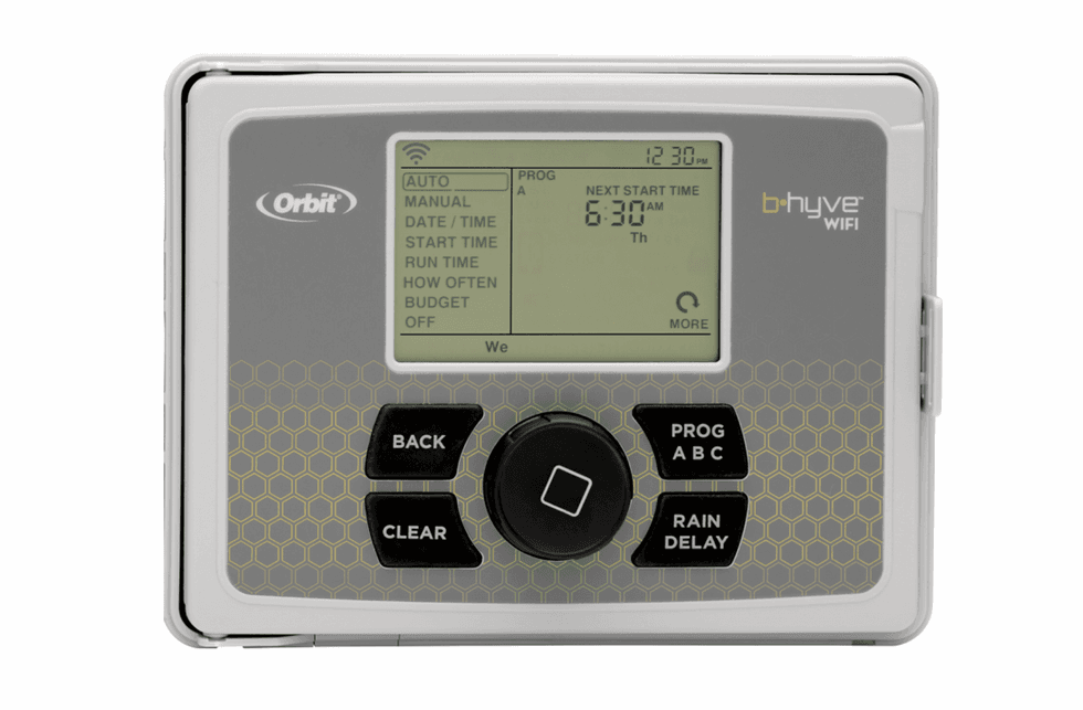 Photo of the Orbit B-hyve smart garden irrigation system