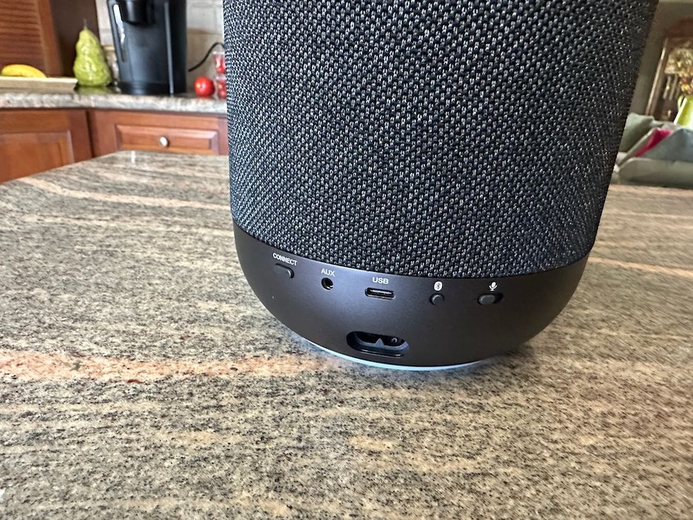 photo of the ports on Denon Home 200 speaker