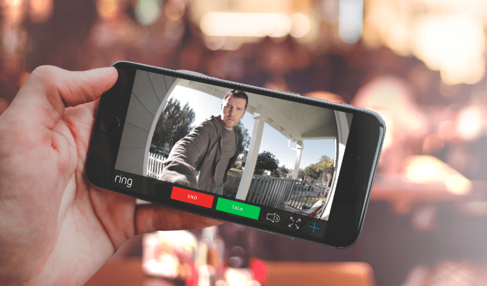Photo of the Ring video doorbell smartphone app