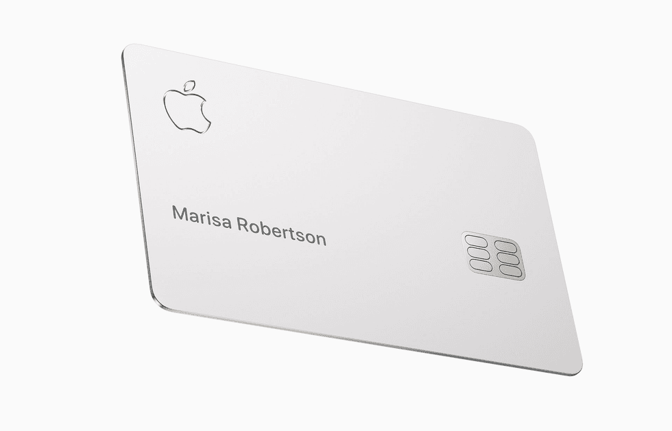 Photo of titanium credit card for new Apple Card service