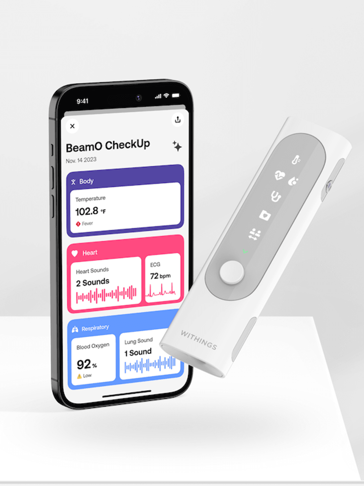 Photo of Withings BeamO, a groundbreaking 4-in-1 health assessment device and smartphone
