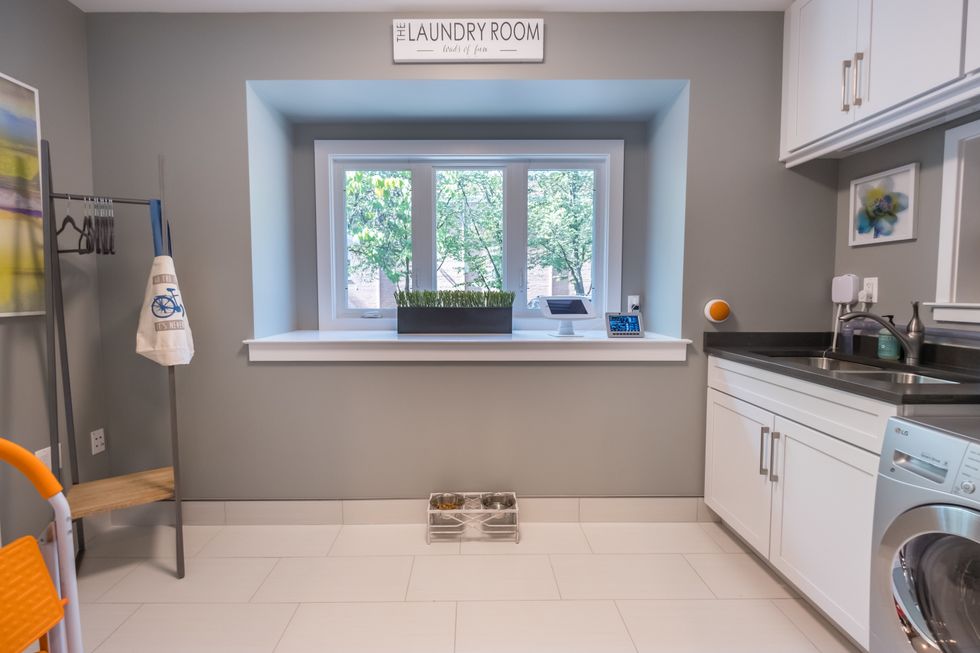 Photo or laundry room in Alarm.com demo house with smart devices.