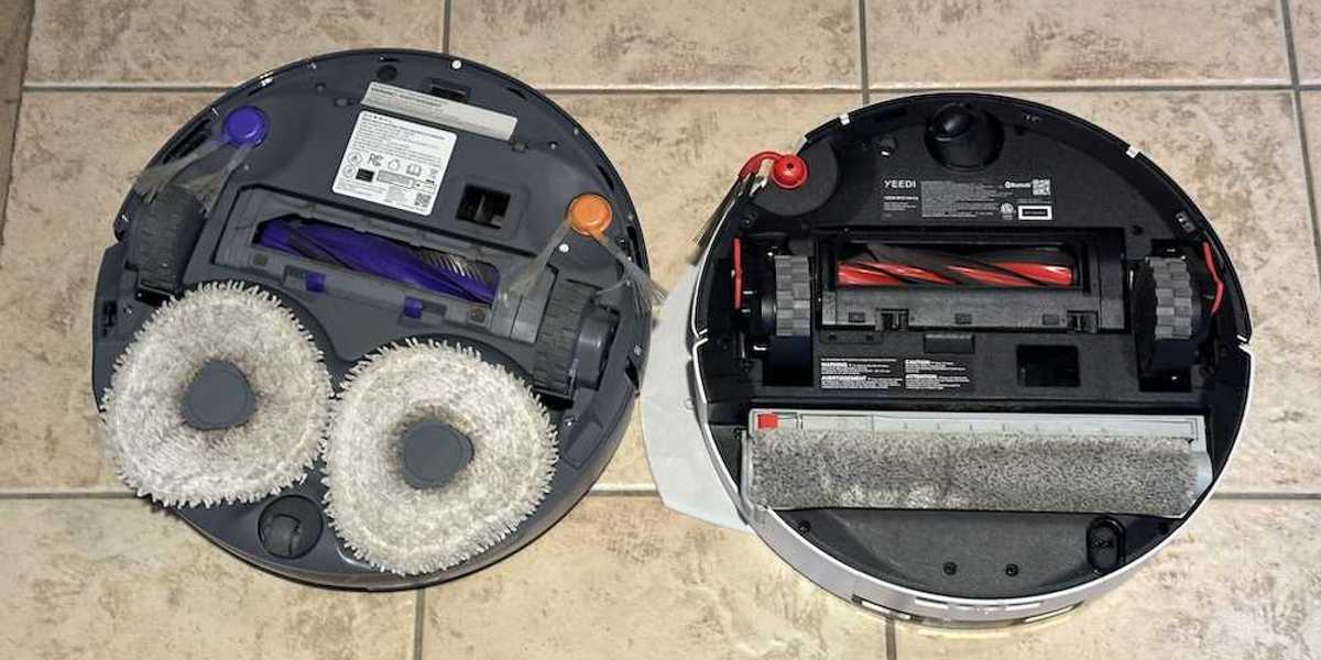 photo that looks at what's underneath Yeedi M16 Infinity and Narwal Freo