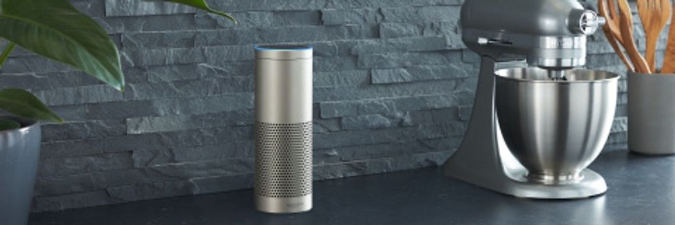 Picture of amazon echo on a table top
