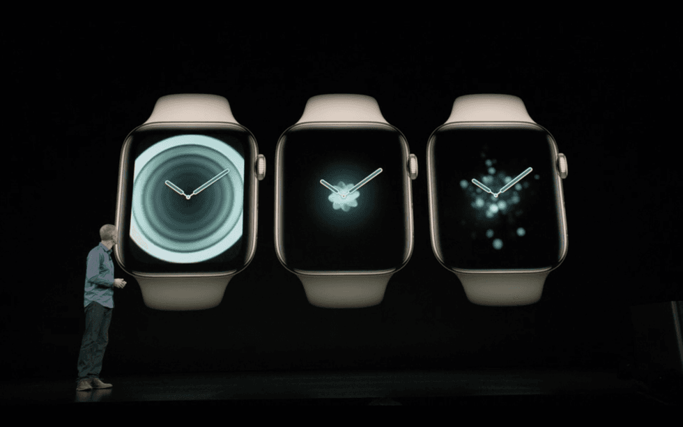 picture of apple watch 4 during press conference presentation