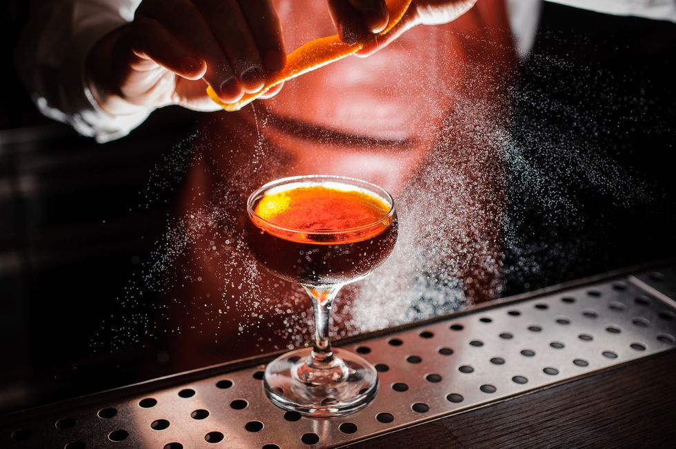 Picture of bartender making a drink