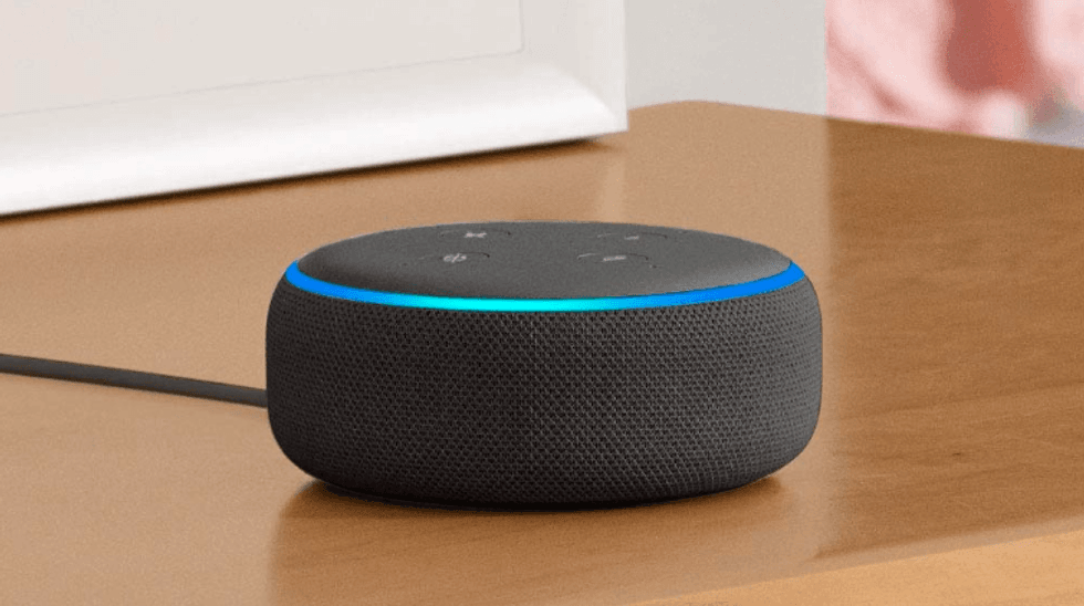 Picture of Echo Dot (3rd Gen) on a table.