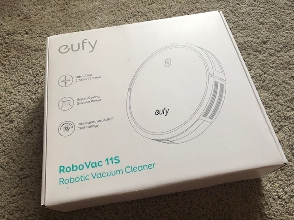 Picture of eufy robovac 11s smart vacuum box.