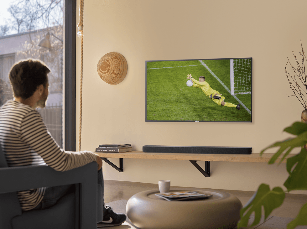 Picture of Harman Kardon sound bar in a room