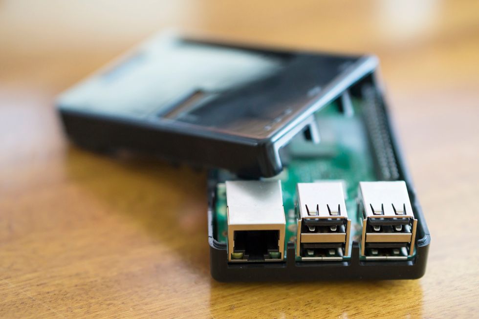 picture of new raspberry Pi 3 on a desktop.