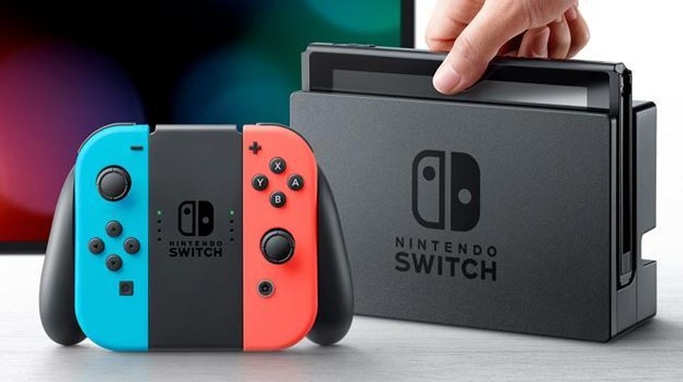 Picture of Nintendo Switch gaming console.