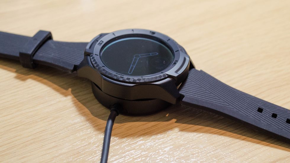 Picture of TicWatch S2 Smartwatch charging.