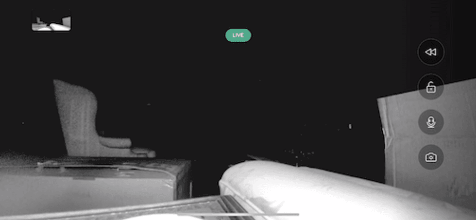 Picture taken at night time from Vivint indoor security camera