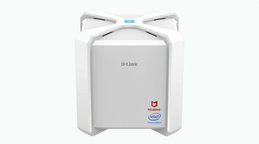 Product image of the D-Link AC2600 router with McAfee