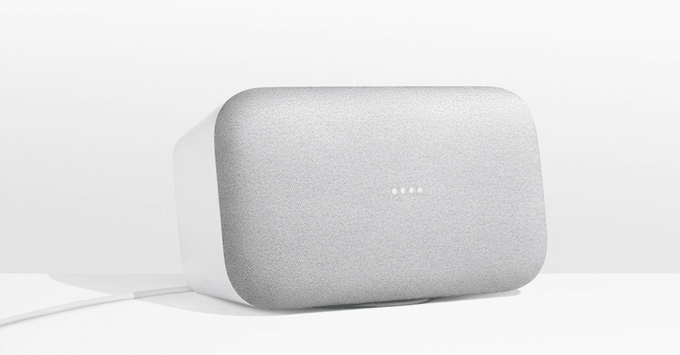 Product shot of google Home Max smart speaker
