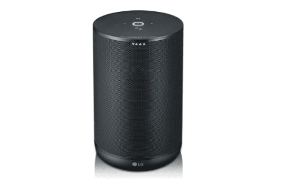 Product shot of LG ThinQ WK7 smart speaker