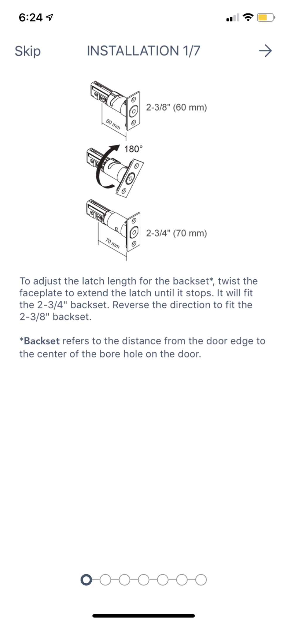 reagle app screen for installation of smart lock
