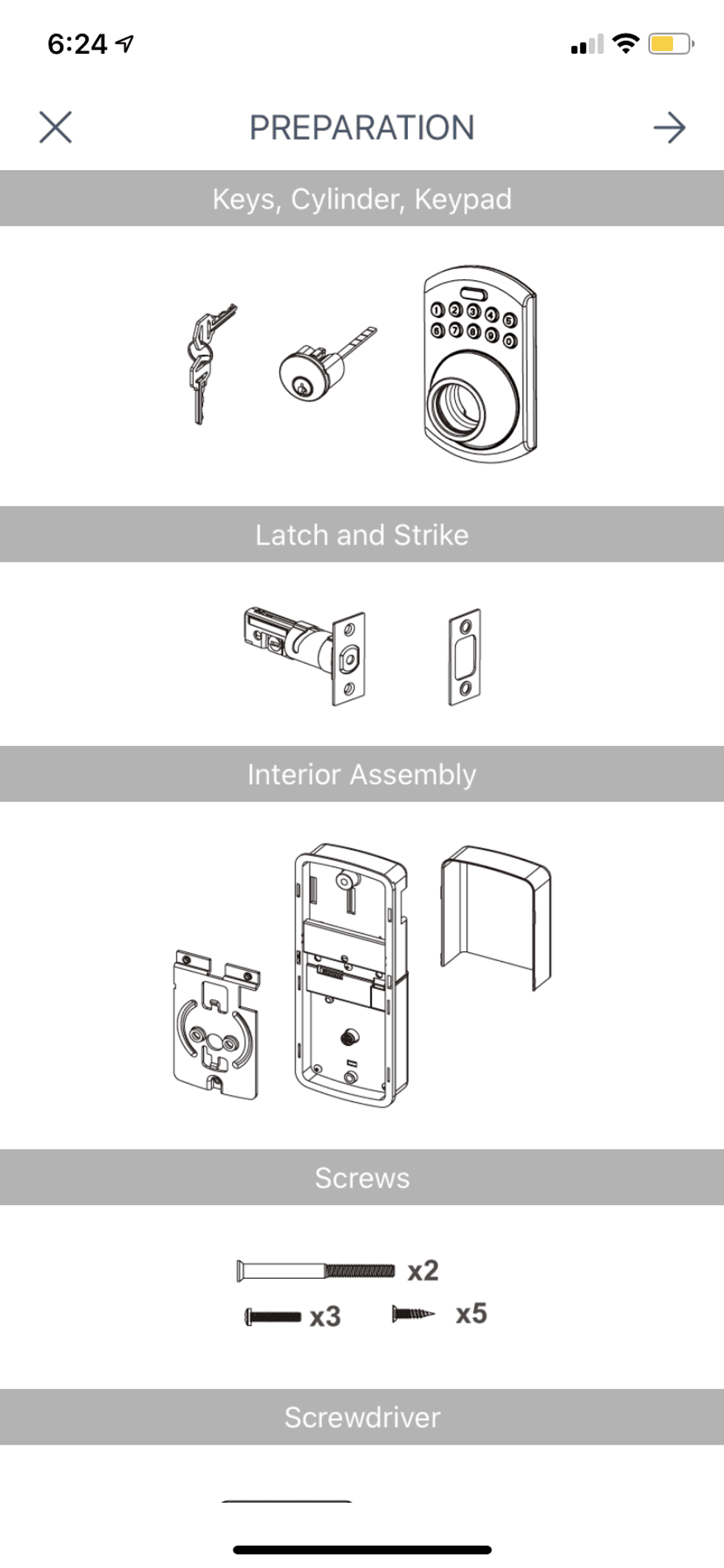 Reagle app showing contents inside your reagle smart lock box.