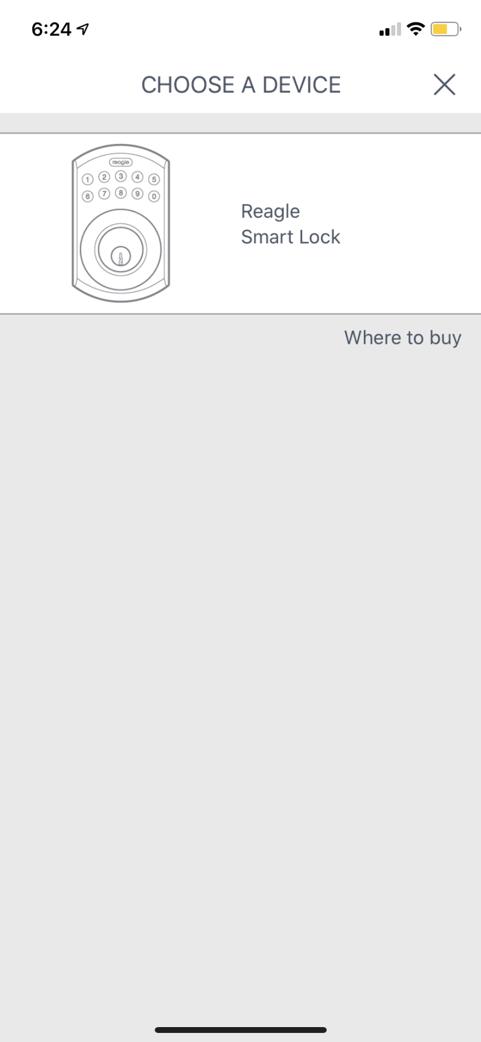 Reagle app with setup new device.