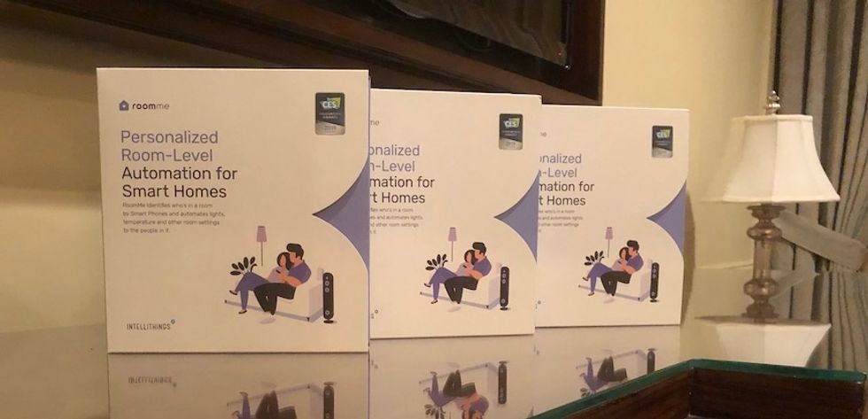 RoomMe, pictured here, which won a smart home Innovation award at CES 2019, can be pre-ordered on the company's web site