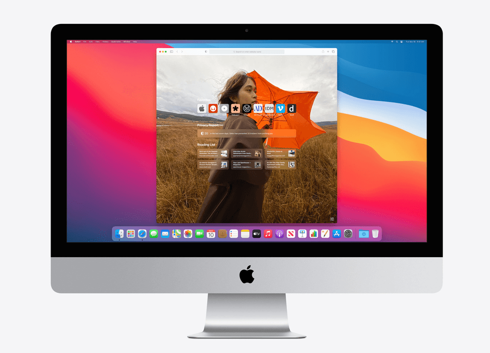 Safari of Big Sur on an Apple iMac