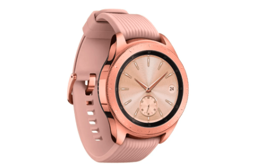 Samsung smartwatch in rose gold