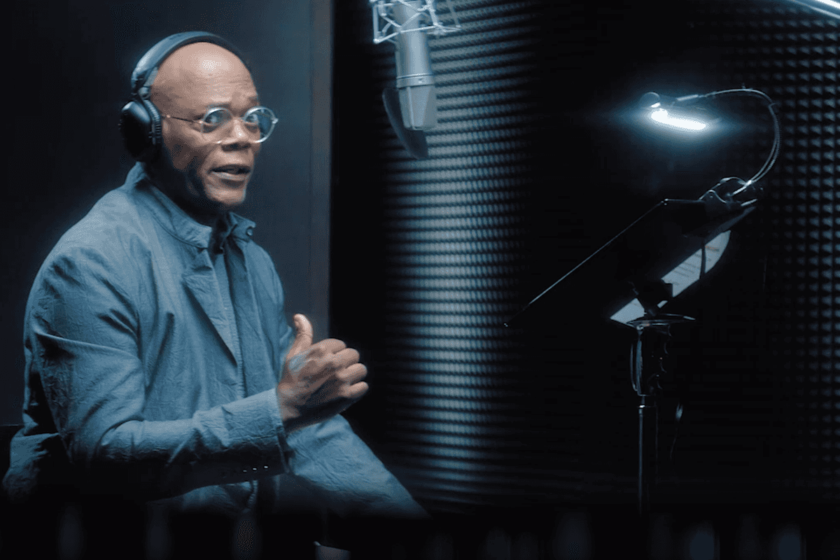 Samuel L. Jackson recording for Amazon Alexa