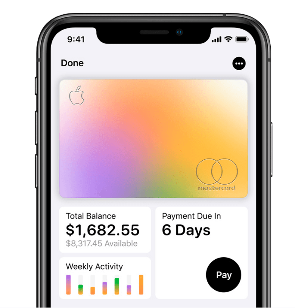 Screenshot of Apple Card UI on an iPhone
