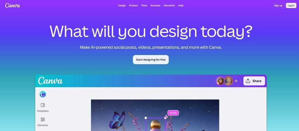 Screenshot of Canva