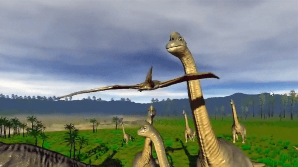 screenshot of dinosaurs from Jurassic VR