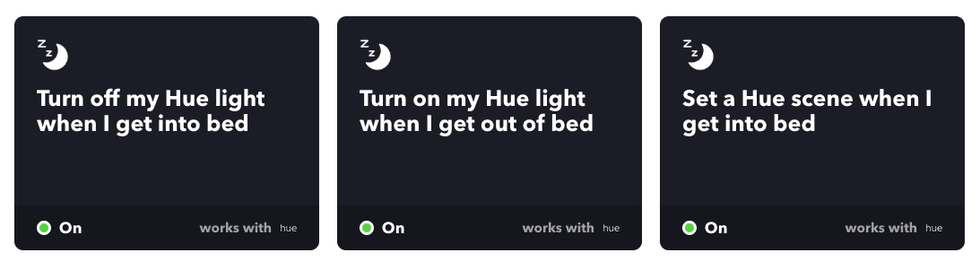 Screenshot of IFTTT applets for the Withings Sleep