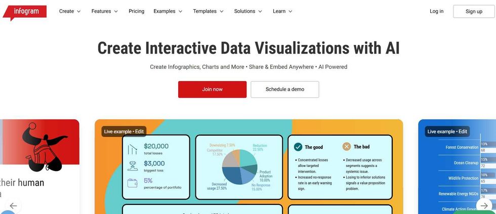 Screenshot of Infogram