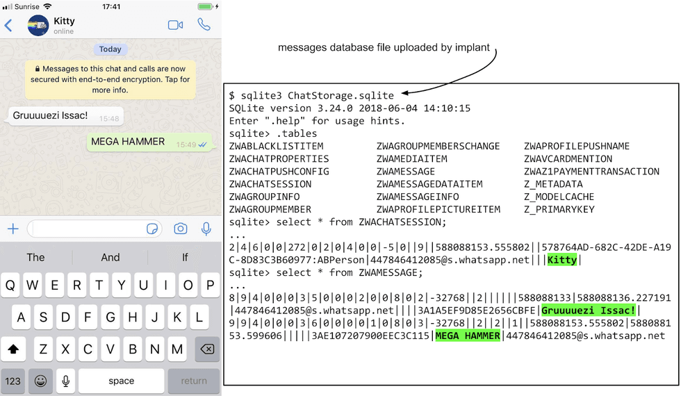 Screenshot of iPhone security exploited discovered by Google Project Zero