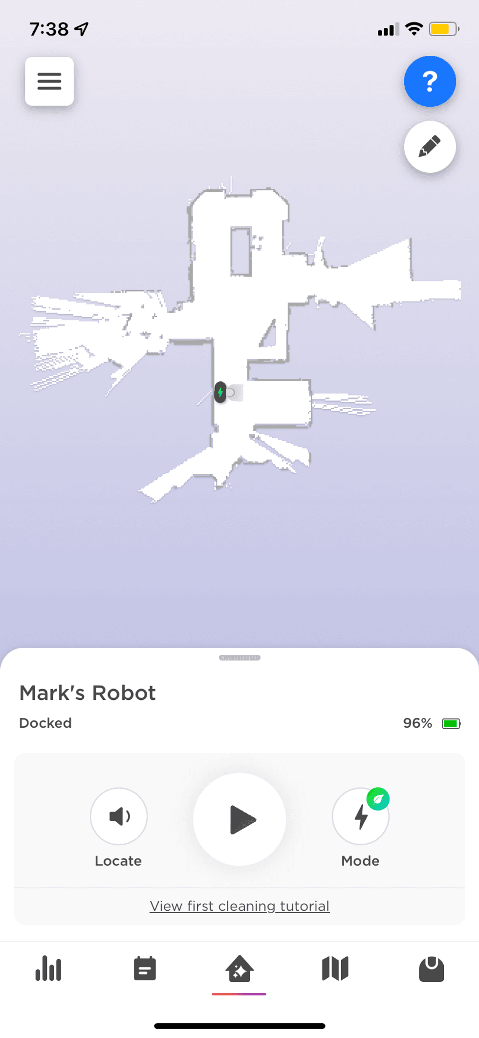 Screenshot of Neato Home Page for our test robot vacuum