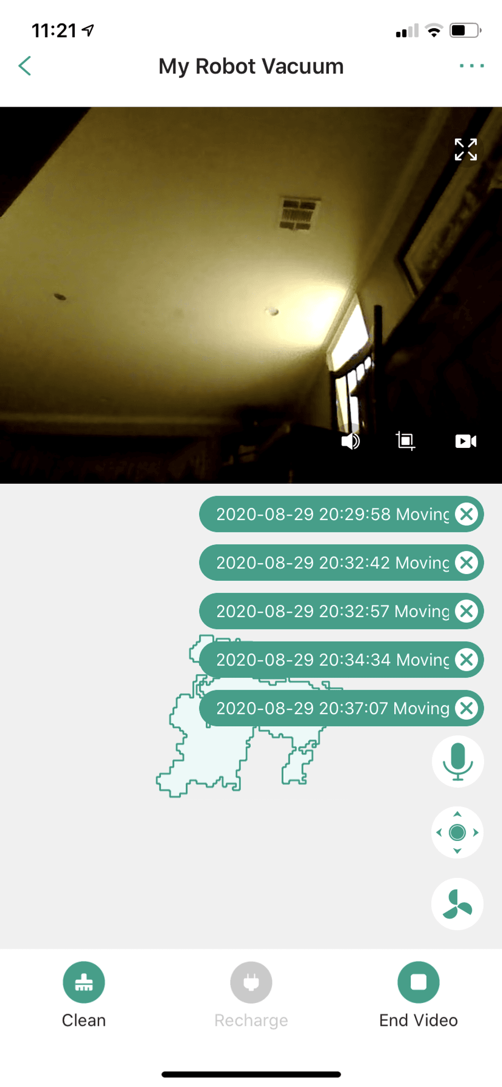 Screenshot of trifo max app showing live video with alerts.