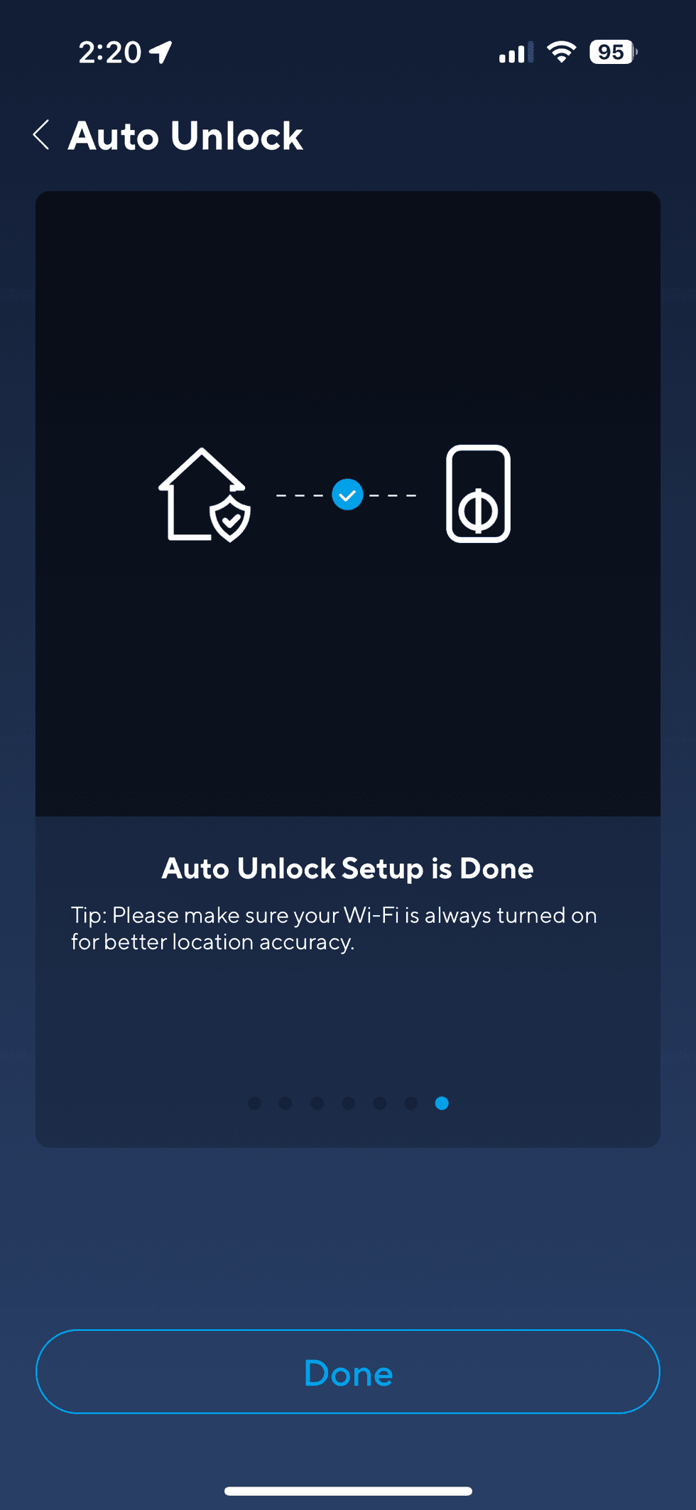Screenshot of U-Home app showing Auto-Lock and Unlock section
