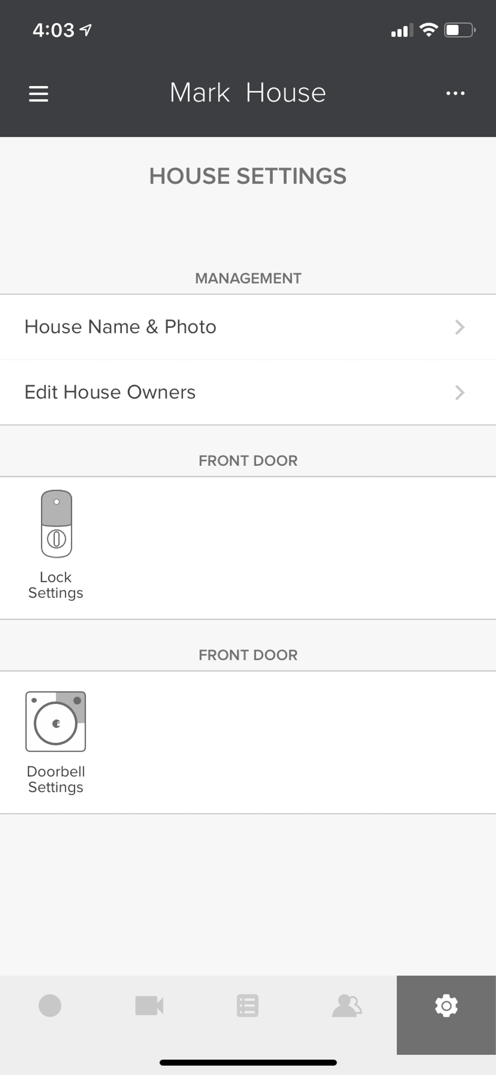 Screenshot of Yale Assure Lock installed in August app