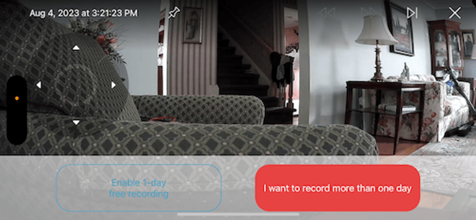 screnshot of Spotcam app