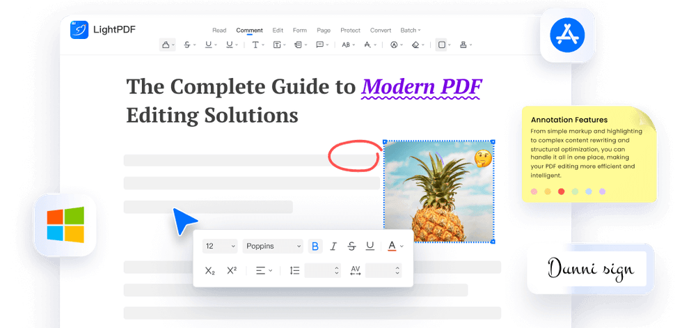 Seamless PDF editing on Desktop