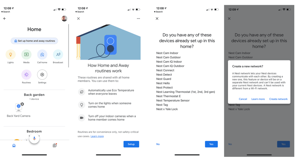 Setting up Google Home and Away Routines for the first time