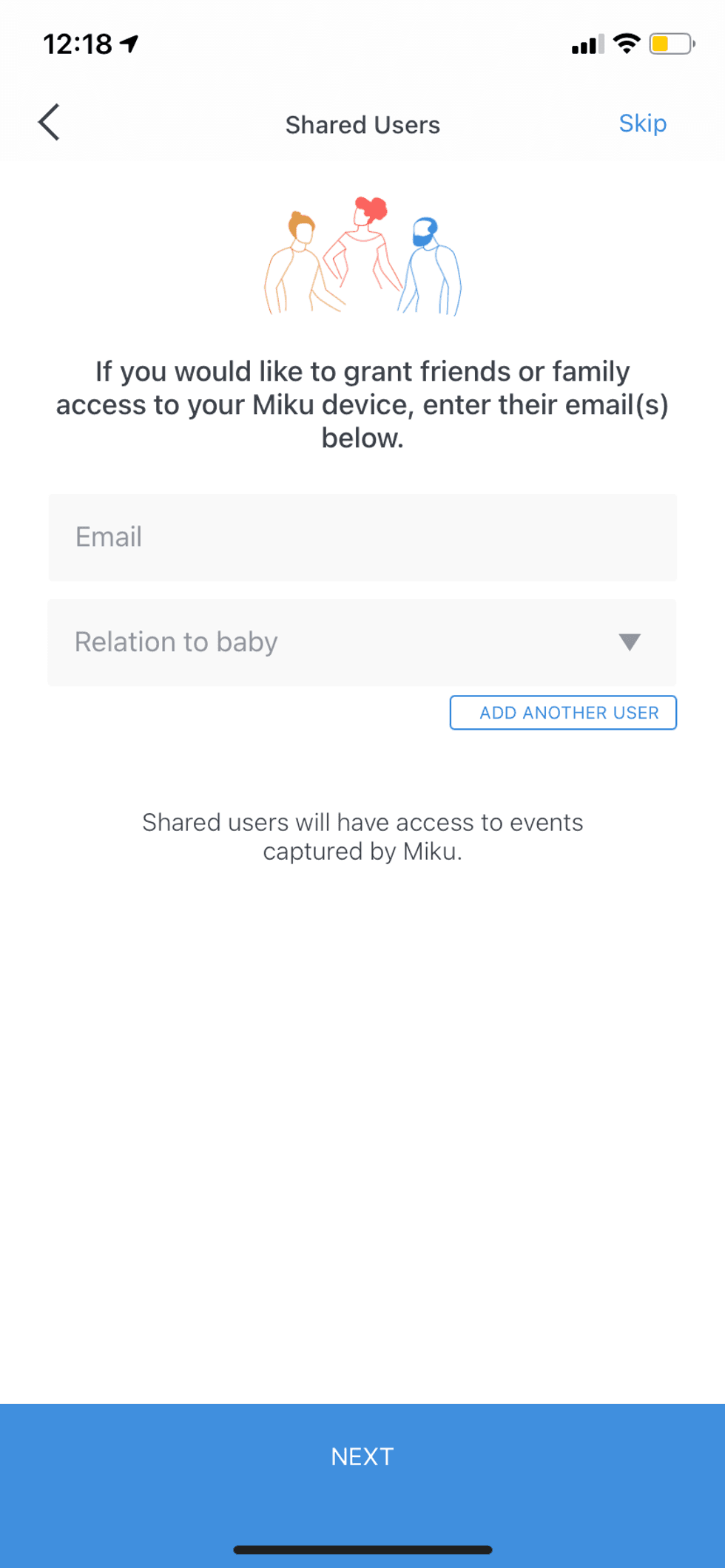 Share Miku app with friends screen in app.