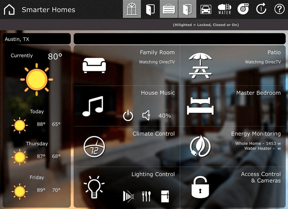 Smarter Homes iPad app screenshot